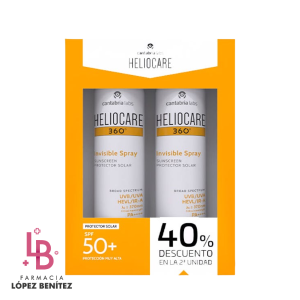 Pack Heliocare 360º Invisible Spray SPF 50+, 200 ml