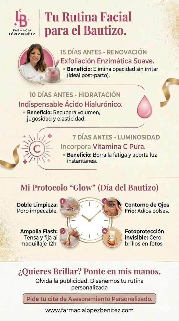 Rutina facial bautizo farmacia López Benítez