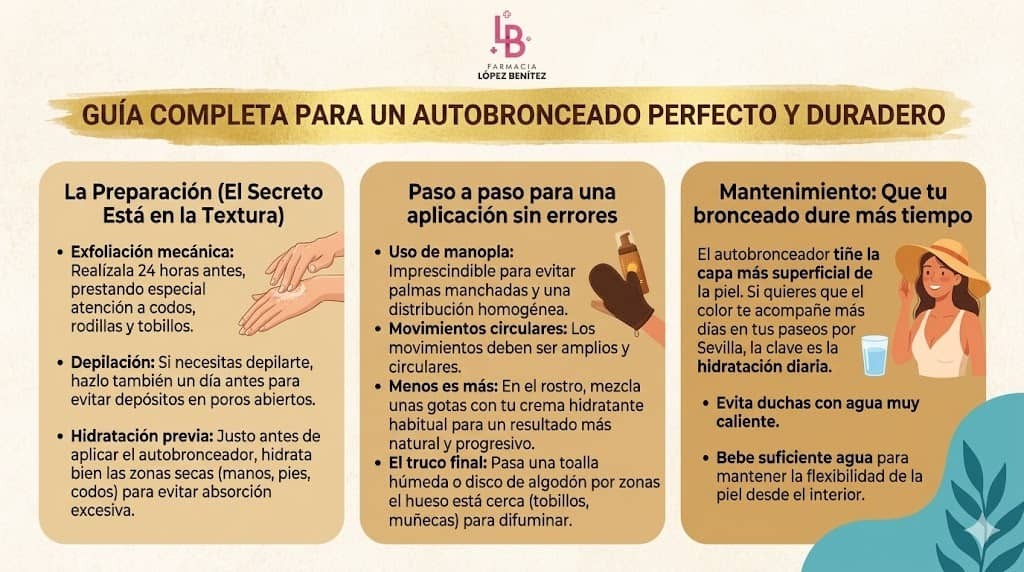 aplicación autobronceador